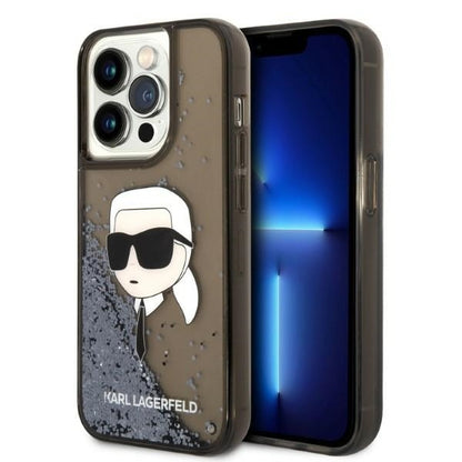 Θήκη για Apple iPhone 14 Pro, Karl Lagerfeld, Glitter Karl's Head, Μαύρη