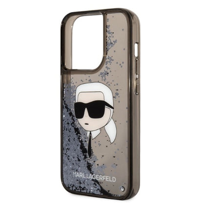 Θήκη για Apple iPhone 14 Pro, Karl Lagerfeld, Glitter Karl's Head, Μαύρη