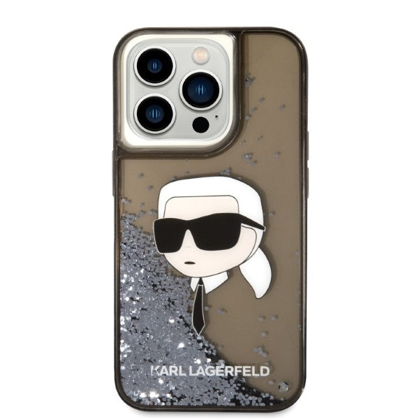 Θήκη για Apple iPhone 14 Pro, Karl Lagerfeld, Glitter Karl's Head, Μαύρη