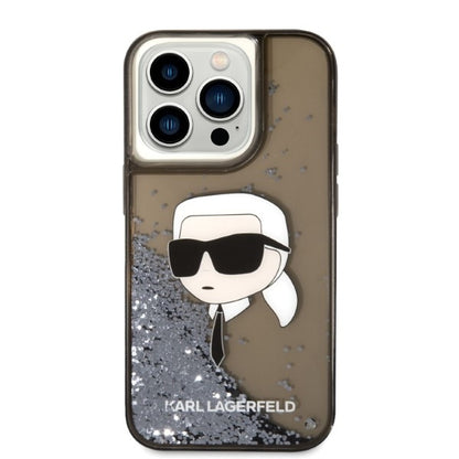 Θήκη για Apple iPhone 14 Pro, Karl Lagerfeld, Glitter Karl's Head, Μαύρη