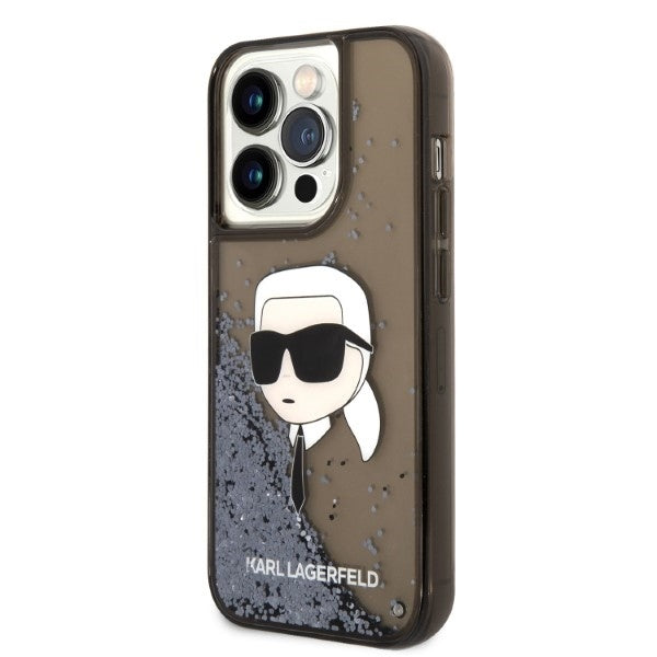 Θήκη για Apple iPhone 14 Pro, Karl Lagerfeld, Glitter Karl's Head, Μαύρη