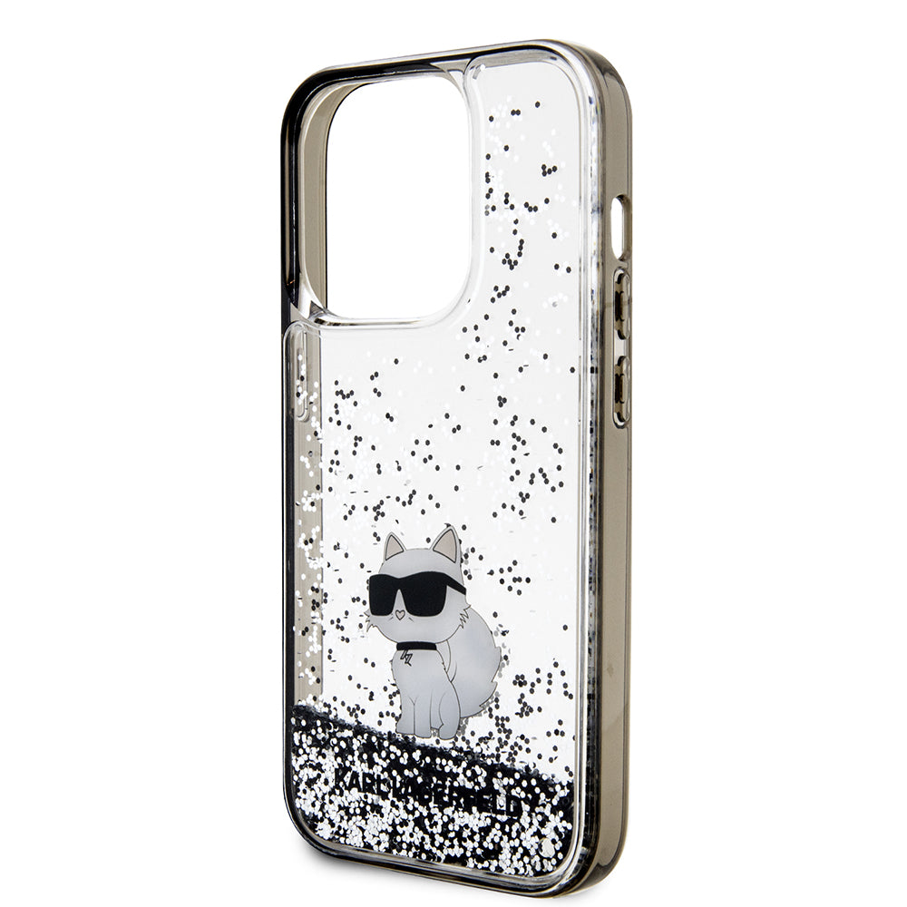 Θήκη για Apple iPhone 14 Pro, Karl Lagerfeld, Liquid Glitter Choupette, Διαφανής