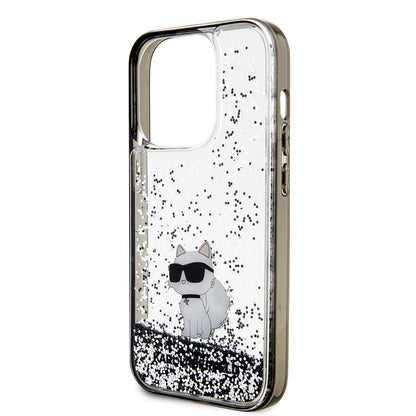 Θήκη για Apple iPhone 14 Pro, Karl Lagerfeld, Liquid Glitter Choupette, Διαφανής