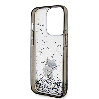Θήκη για Apple iPhone 14 Pro, Karl Lagerfeld, Liquid Glitter Choupette, Διαφανής