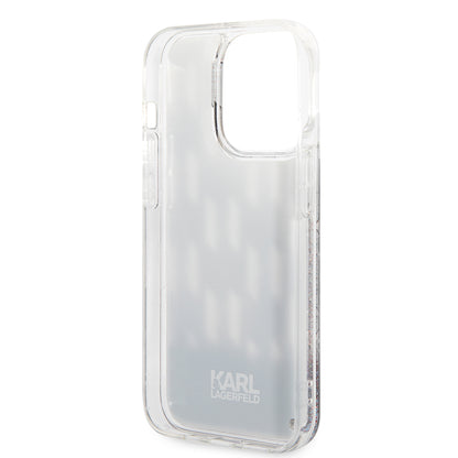 Θήκη για Apple iPhone 14 Pro, Karl Lagerfeld, Liquid Glitter Monogram, Μαύρη