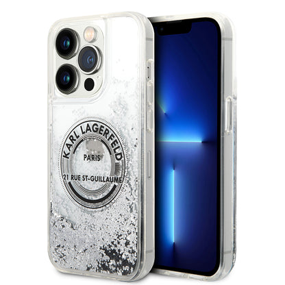 Θήκη για Apple iPhone 14 Pro, Karl Lagerfeld, Liquid Glitter RSG, Ασημί