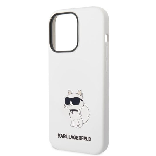Θήκη για Apple iPhone 14 Pro, Karl Lagerfeld, Silicone Choupette, Λευκή