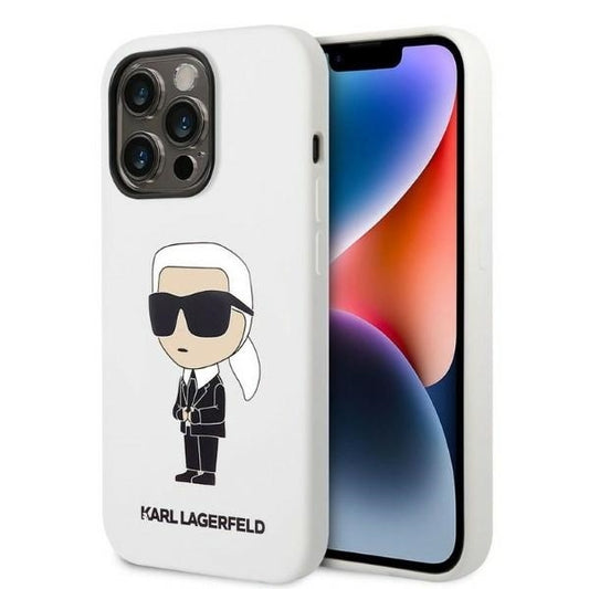 Θήκη για Apple iPhone 14 Pro, Karl Lagerfeld, Silicone Ikonik NFT, Λευκή