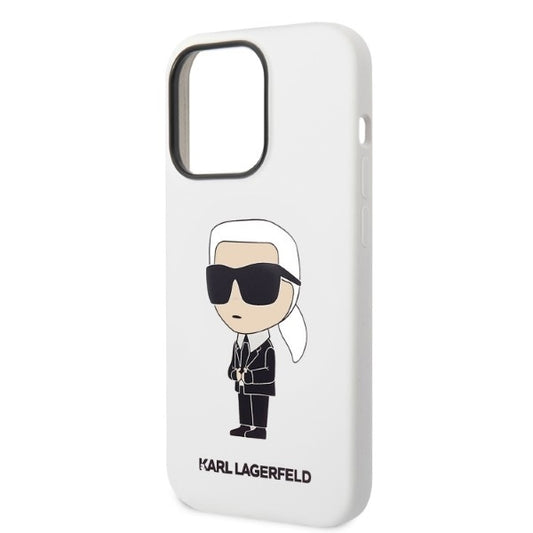 Θήκη για Apple iPhone 14 Pro, Karl Lagerfeld, Silicone Ikonik NFT, Λευκή