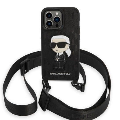 Θήκη για Apple iPhone 14 Pro, Karl Lagerfeld, Monogram Ikonik Karl, Μαύρη