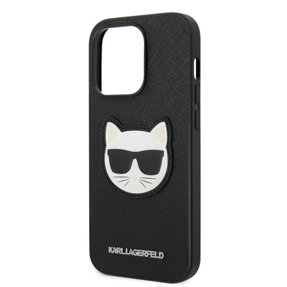 Θήκη για Apple iPhone 14 Pro, Karl Lagerfeld, Saffiano Choupette's Head, Μαύρη