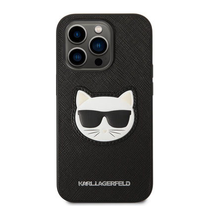 Θήκη για Apple iPhone 14 Pro, Karl Lagerfeld, Saffiano Choupette's Head, Μαύρη
