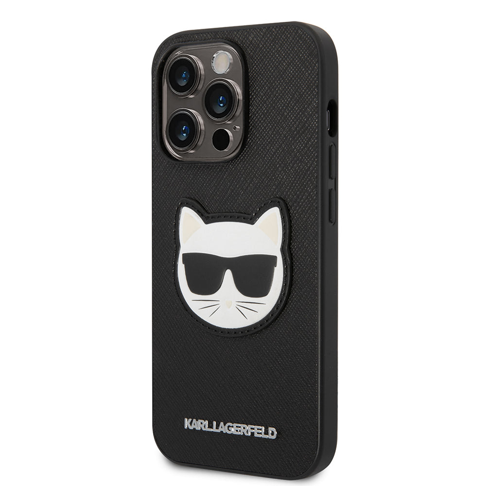 Θήκη για Apple iPhone 14 Pro, Karl Lagerfeld, Saffiano Choupette's Head, Μαύρη