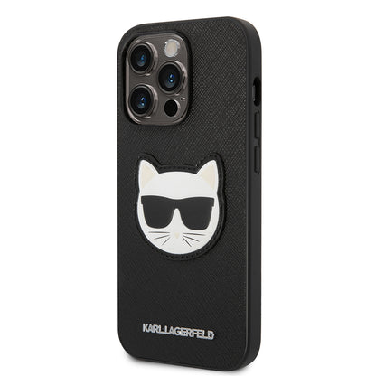 Θήκη για Apple iPhone 14 Pro, Karl Lagerfeld, Saffiano Choupette's Head, Μαύρη