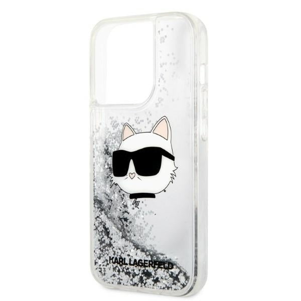 Θήκη για Apple iPhone 14 Pro Max, Karl Lagerfeld, Glitter Choupette's Head, Ασημί