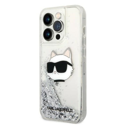 Θήκη για Apple iPhone 14 Pro Max, Karl Lagerfeld, Glitter Choupette's Head, Ασημί