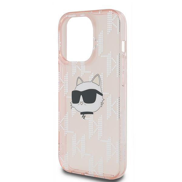Θήκη για Apple iPhone 14 Pro Max, Karl Lagerfeld, IML Luxury Monogram Choupette's Head, Ροζ