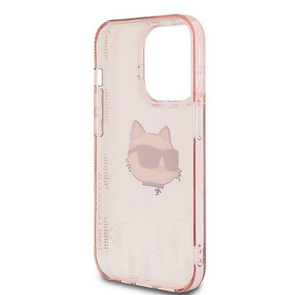 Θήκη για Apple iPhone 14 Pro Max, Karl Lagerfeld, IML Luxury Monogram Choupette's Head, Ροζ