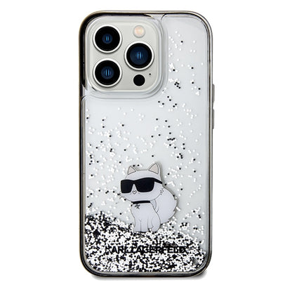 Θήκη για Apple iPhone 14 Pro Max, Karl Lagerfeld, Liquid Glitter Choupette, Διάφανη