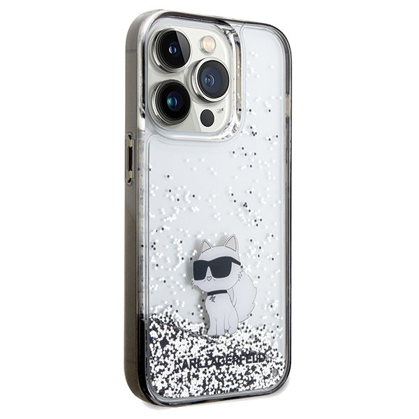 Θήκη για Apple iPhone 14 Pro Max, Karl Lagerfeld, Liquid Glitter Choupette, Διάφανη