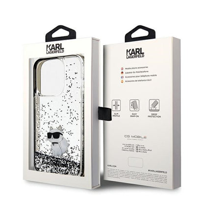 Θήκη για Apple iPhone 14 Pro Max, Karl Lagerfeld, Liquid Glitter Choupette, Διάφανη