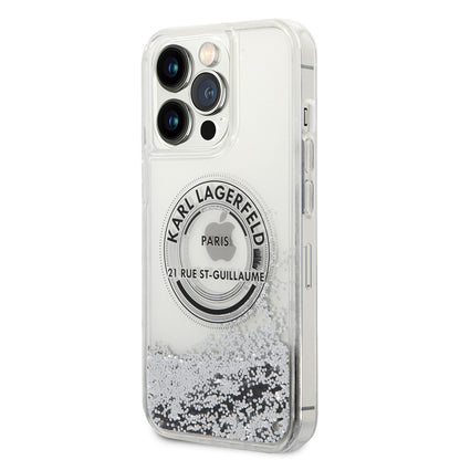 Θήκη για Apple iPhone 14 Pro Max, Karl Lagerfeld, Liquid Glitter RSG, Ασημί