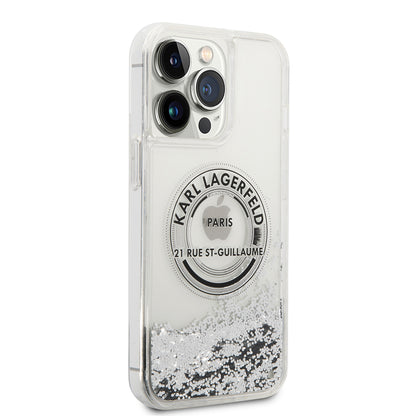 Θήκη για Apple iPhone 14 Pro Max, Karl Lagerfeld, Liquid Glitter RSG, Ασημί