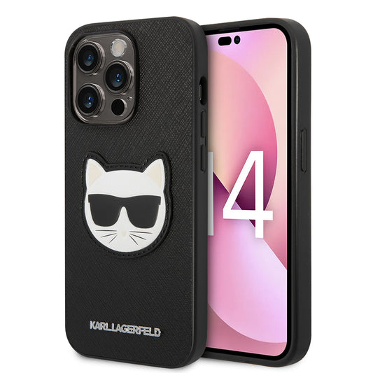 Θήκη για Apple iPhone 14 Pro Max, Karl Lagerfeld, Saffiano Choupette's Head, Μαύρη