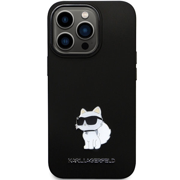 Θήκη για Apple iPhone 14 Pro Max, Karl Lagerfeld, Silicone Choupette Metal, Μαύρη