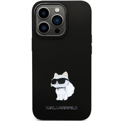 Θήκη για Apple iPhone 14 Pro Max, Karl Lagerfeld, Silicone Choupette Metal, Μαύρη