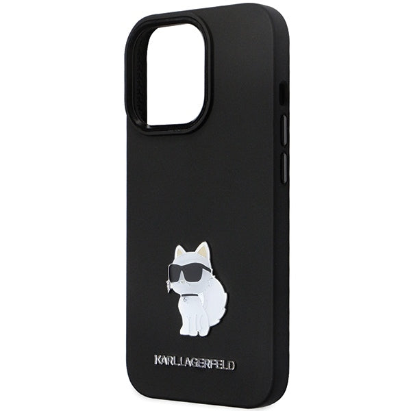 Θήκη για Apple iPhone 14 Pro Max, Karl Lagerfeld, Silicone Choupette Metal, Μαύρη