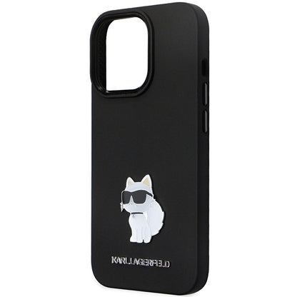 Θήκη για Apple iPhone 14 Pro Max, Karl Lagerfeld, Silicone Choupette Metal, Μαύρη