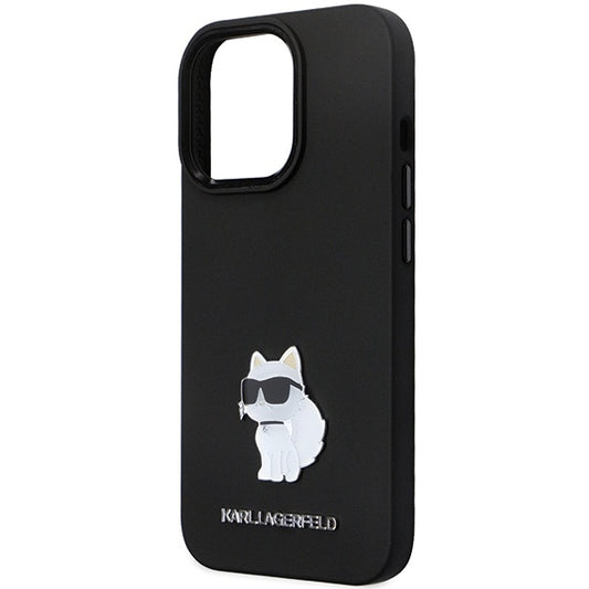 Θήκη για Apple iPhone 14 Pro Max, Karl Lagerfeld, Silicone Choupette Metal, Μαύρη
