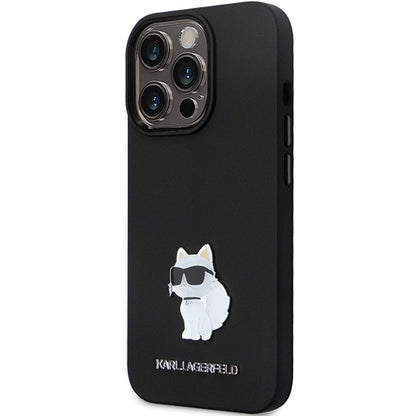 Θήκη για Apple iPhone 14 Pro Max, Karl Lagerfeld, Silicone Choupette Metal, Μαύρη