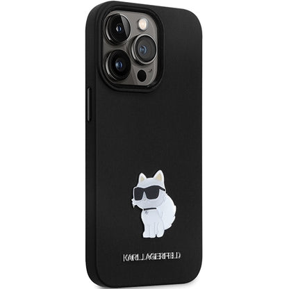 Θήκη για Apple iPhone 14 Pro Max, Karl Lagerfeld, Silicone Choupette Metal, Μαύρη