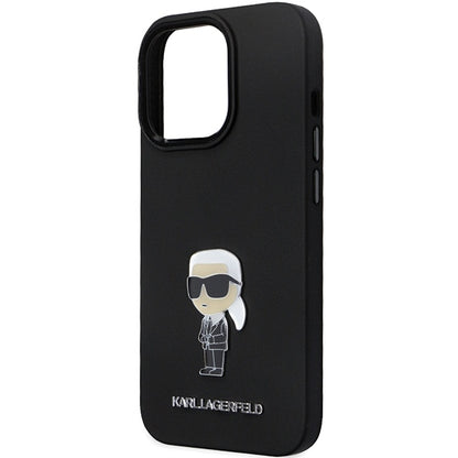 Θήκη για Apple iPhone 14 Pro Max, Karl Lagerfeld, Silicone Ikonik Karl Metal, Μαύρη