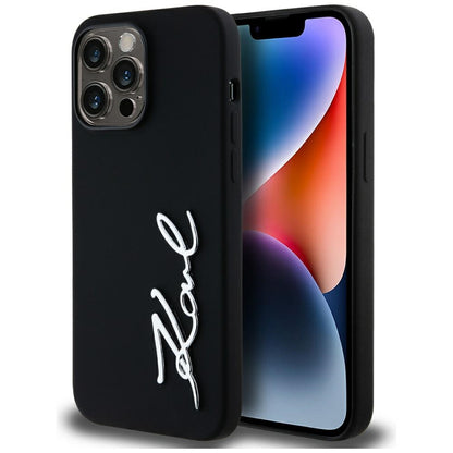 Θήκη για Apple iPhone 14 Pro Max, Karl Lagerfeld, Silicone Script, Μαύρη