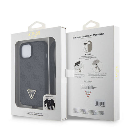 Θήκη για Apple iPhone 15 / 14, Guess, Crossbody 4G Metal Logo, Μαύρη