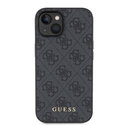 Θήκη για Apple iPhone 15, Guess, 4G Metal Gold Logo, Γκρι