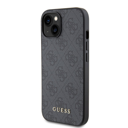 Θήκη για Apple iPhone 15, Guess, 4G Metal Gold Logo, Γκρι
