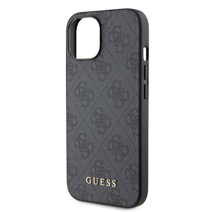 Θήκη για Apple iPhone 15, Guess, 4G Metal Gold Logo, Γκρι