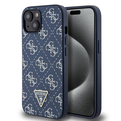 Θήκη για Apple iPhone 15, Guess, 4G Triangle Logo, Μπλε