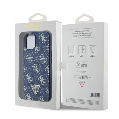 Θήκη για Apple iPhone 15, Guess, 4G Triangle Logo, Μπλε