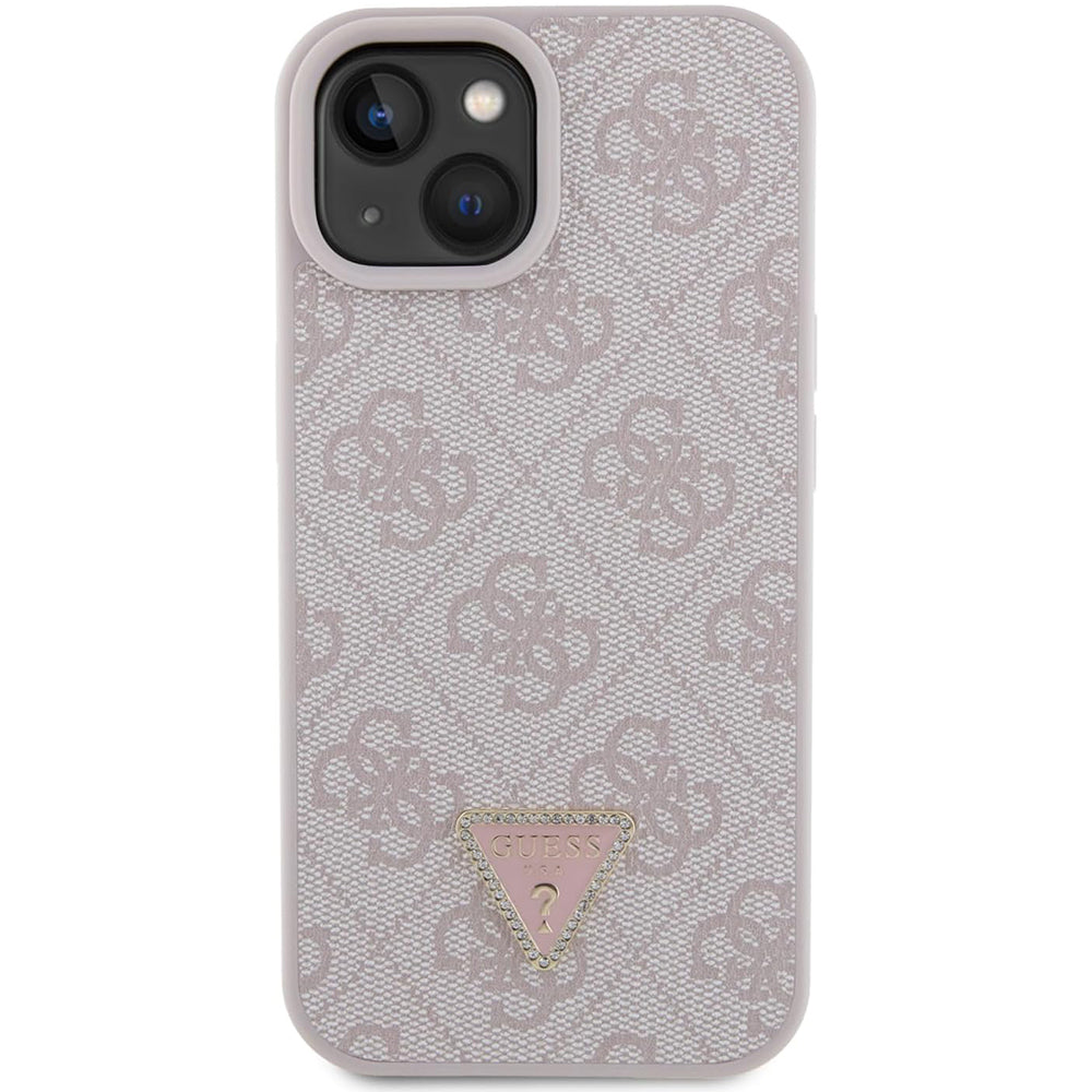 Θήκη για Apple iPhone 15, Guess, 4G Triangle Strass, Ροζ