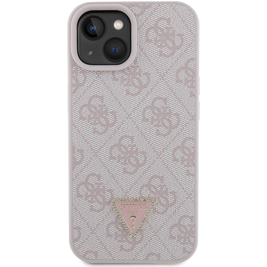 Θήκη για Apple iPhone 15, Guess, 4G Triangle Strass, Ροζ