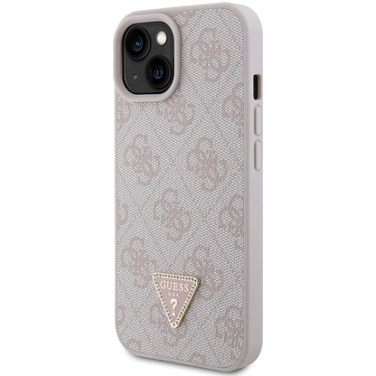 Θήκη για Apple iPhone 15, Guess, 4G Triangle Strass, Ροζ