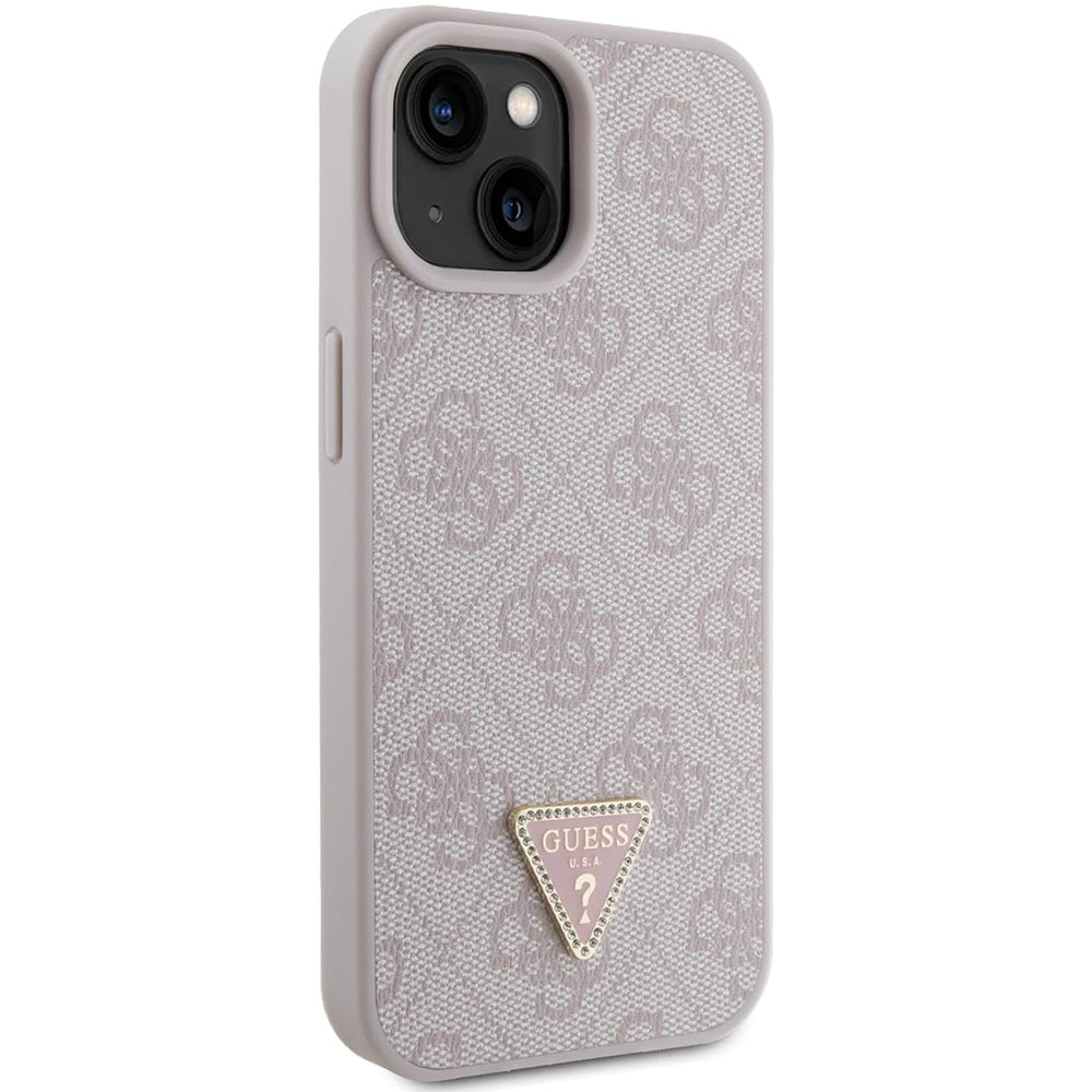Θήκη για Apple iPhone 15, Guess, 4G Triangle Strass, Ροζ