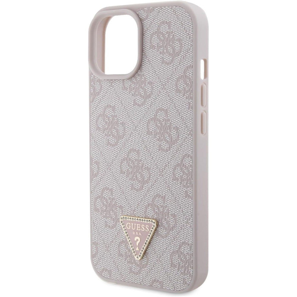 Θήκη για Apple iPhone 15, Guess, 4G Triangle Strass, Ροζ