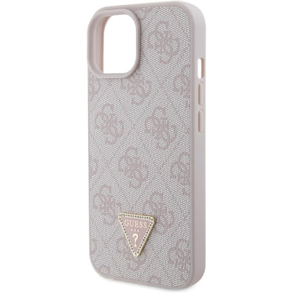 Θήκη για Apple iPhone 15, Guess, 4G Triangle Strass, Ροζ