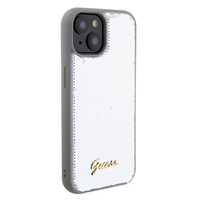 Θήκη για Apple iPhone 15, Guess, Sequin Script Metal, Ασημί